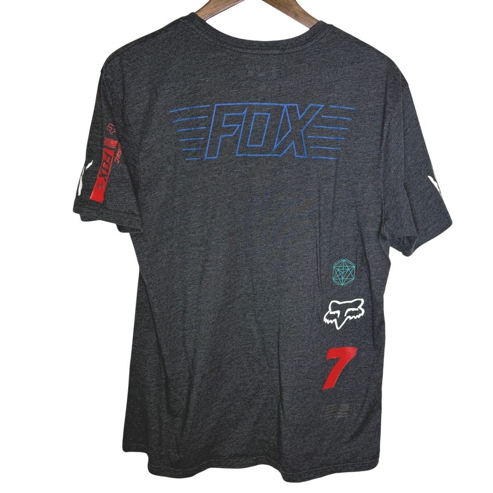 Fox Union Pop Racing Mens Large Gray Graphic T-Shirt Premium Fit Motocross Tee - Picture 5 of 7